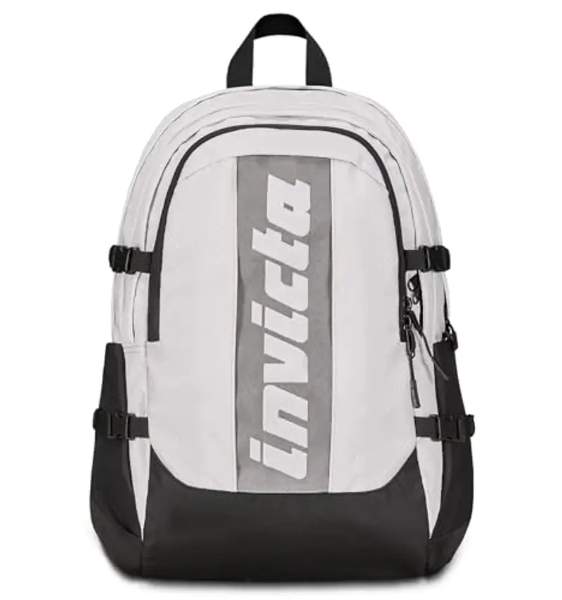 Invicta Zaino Ufficio Act Plus Fibra Ottica, Grigio, Doppio Scomparto Con Tasca PC, Tasca Borraccia, Tasca Con Organizer, Cinghia Vita, Nastri Torace e Regolazione Volume, Zaino Viaggio miniatura 2