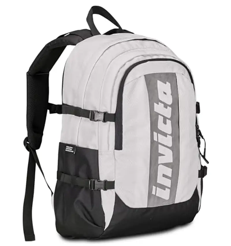 Invicta Zaino Ufficio Act Plus Fibra Ottica, Grigio, Doppio Scomparto Con Tasca PC, Tasca Borraccia, Tasca Con Organizer, Cinghia Vita, Nastri Torace e Regolazione Volume, Zaino Viaggio miniatura 3