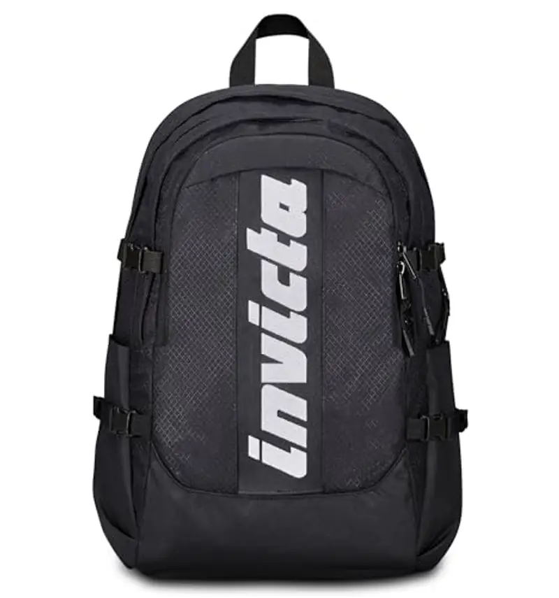 Invicta Zaino Ufficio Act Plus Fibra Ottica, Nero, Doppio Scomparto Con Tasca PC, Tasca Borraccia, Tasca Con Organizer, Cinghia Vita, Nastri Torace e Regolazione Volume, Zaino Viaggio miniatura 2