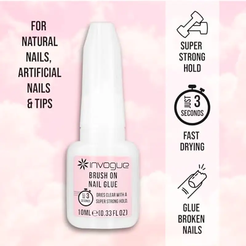 Invogue Colla per Unghie con Pennello, 10 ml miniatura 3