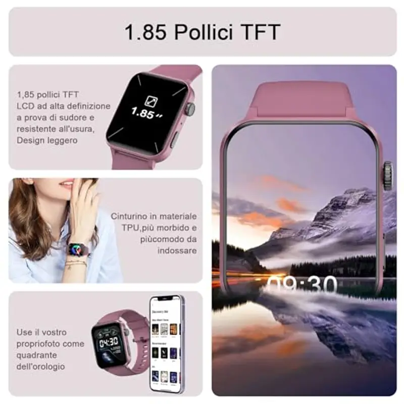 IOWODO Smartwatch Uomo Viola 808642 miniatura 2