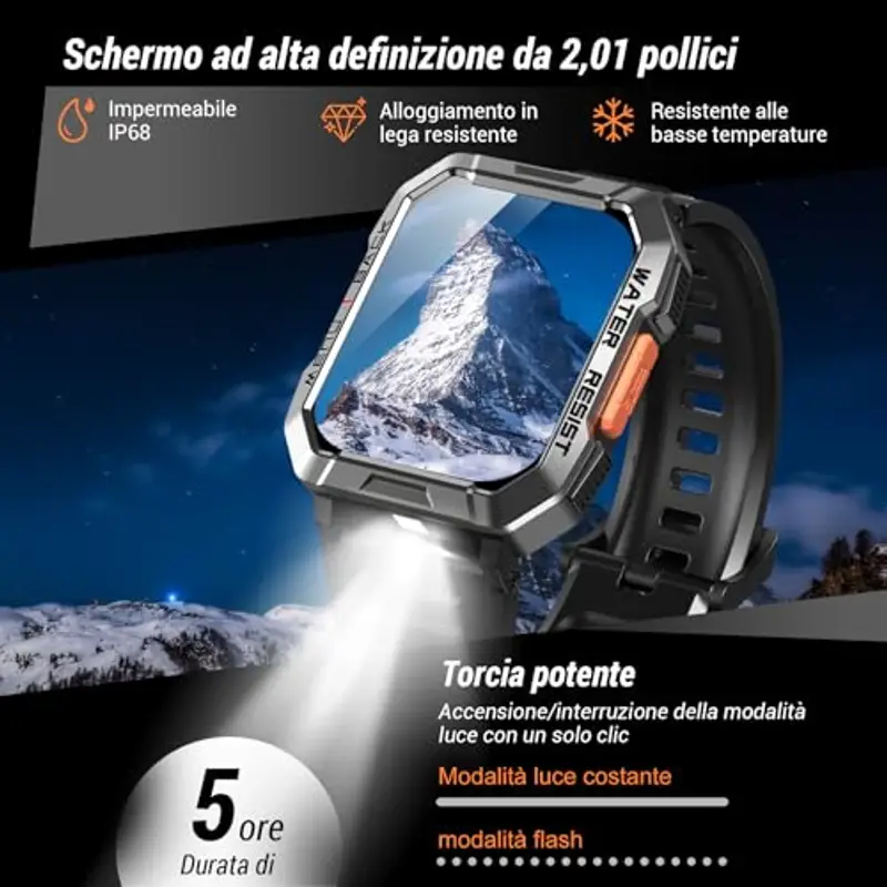 IOWODO Smartwatch Uomo Nero 808586 miniatura 2