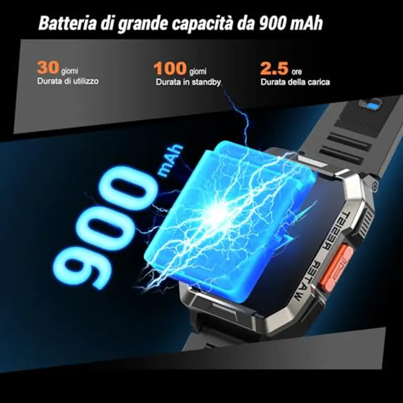 IOWODO Smartwatch Uomo Nero 808586 miniatura 3