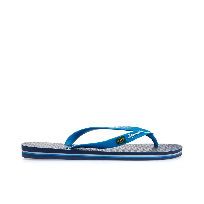 Ciabatte infradito uomo da mare blu con logo