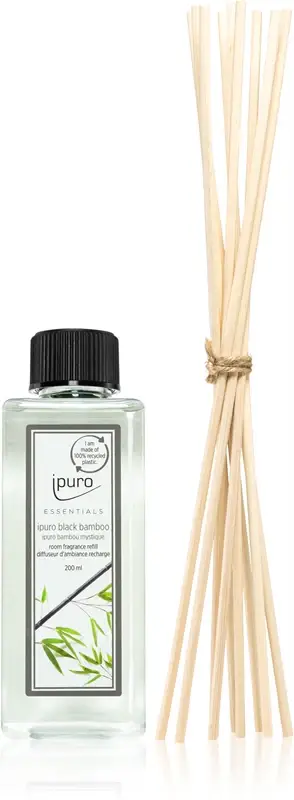 Essentials Black Bamboo ricarica per diffusori di aromi + bastoncini di ricarica per diffusori di aromi + bastoncini di ricarica per diffusori d