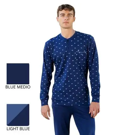 Pigiama uomo a manica lunga in jersey di cotone Irge MIL2694