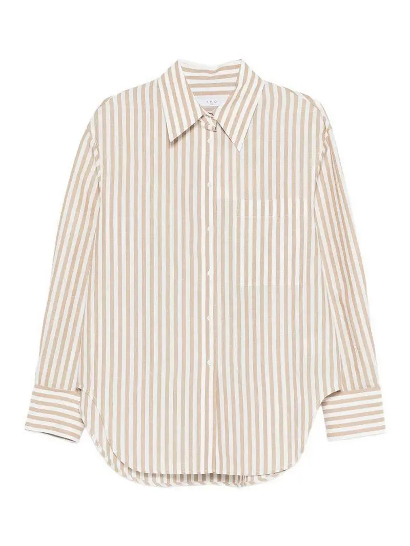 Blusa in cotone a righe Azaloa Beige