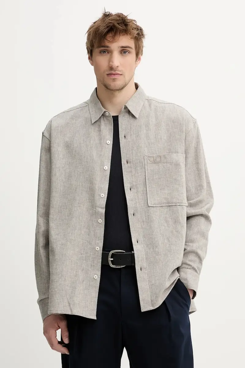 camicia di lino colore beige MP18ARIC