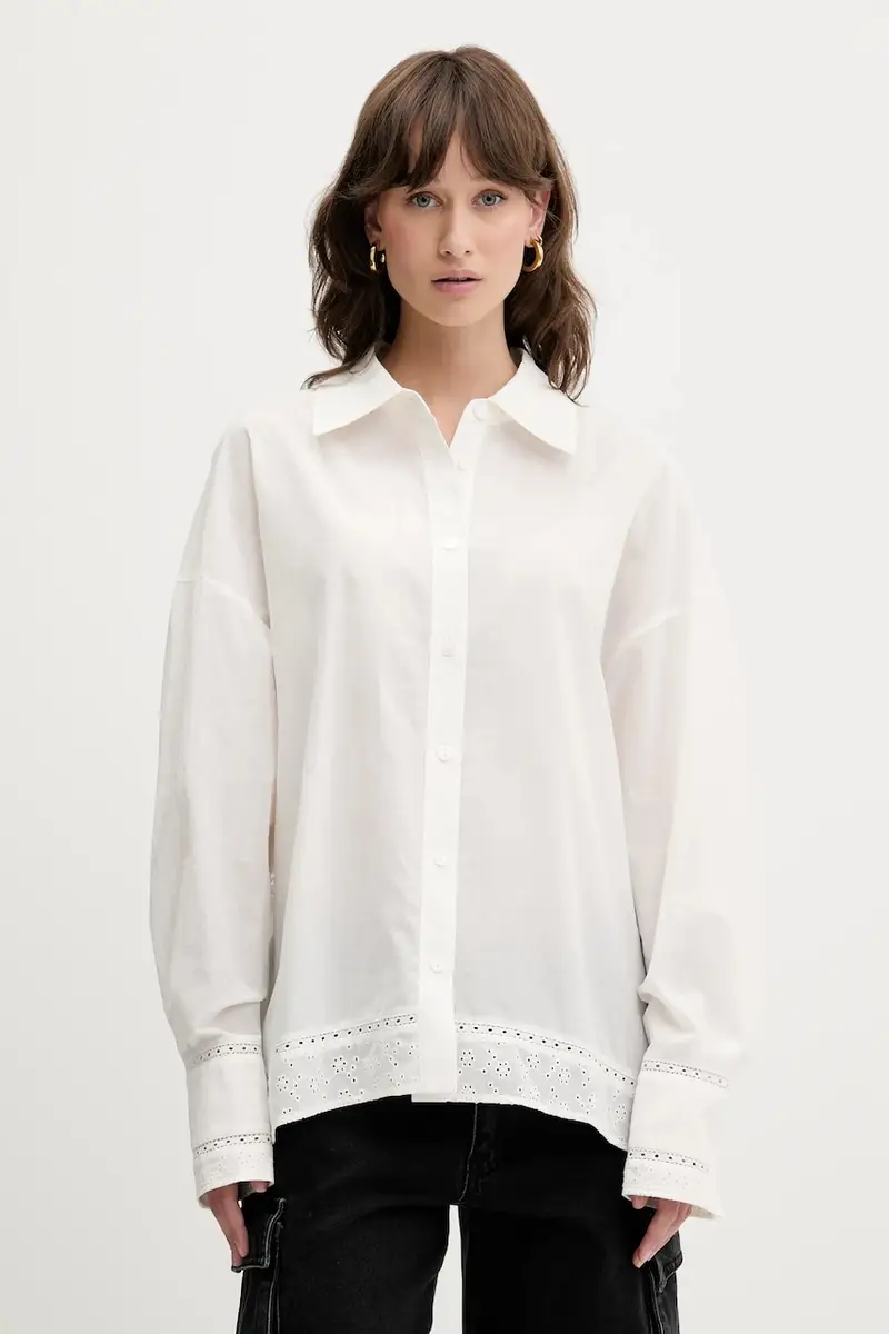 camicia in cotone donna colore beige WM18IMAI