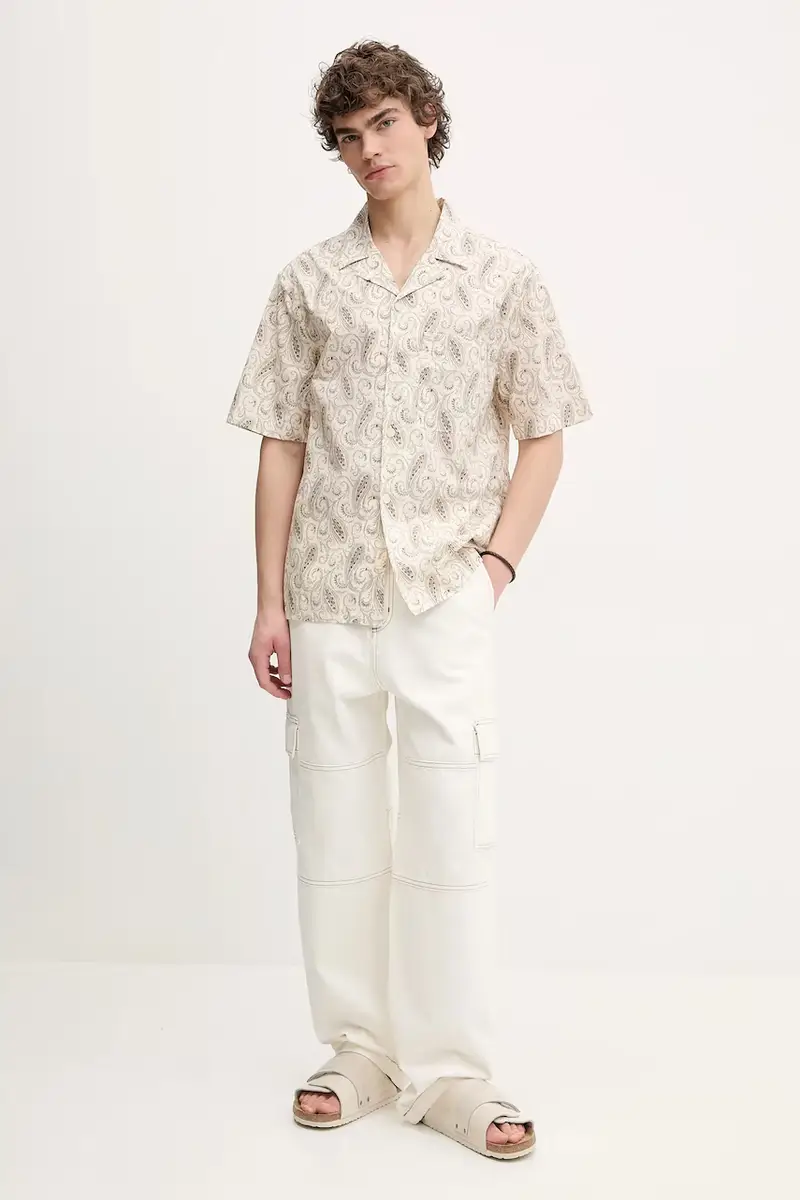 camicia in cotone uomo colore beige MP18CONSTANS miniatura 2