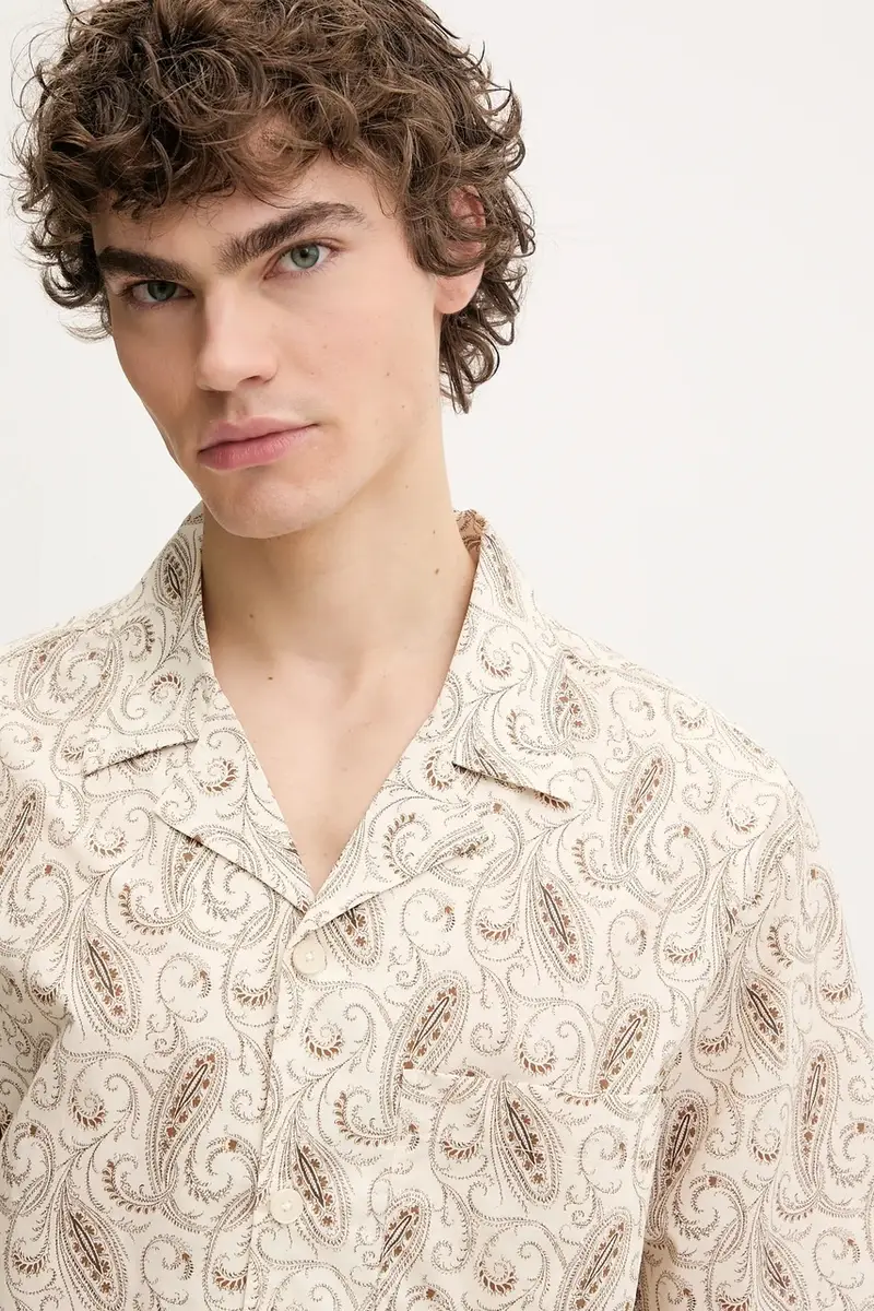 camicia in cotone uomo colore beige MP18CONSTANS miniatura 4