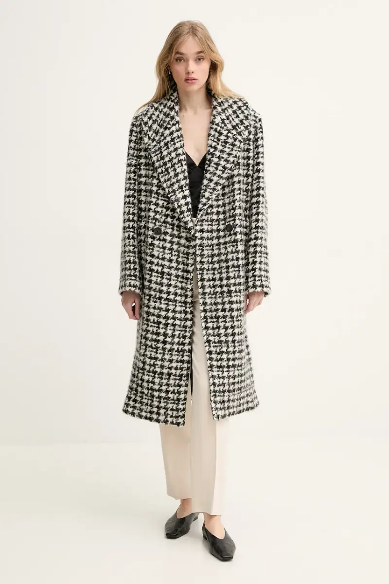 cappotto con aggiunta di lana donna colore nero WP137WYRA miniatura 2