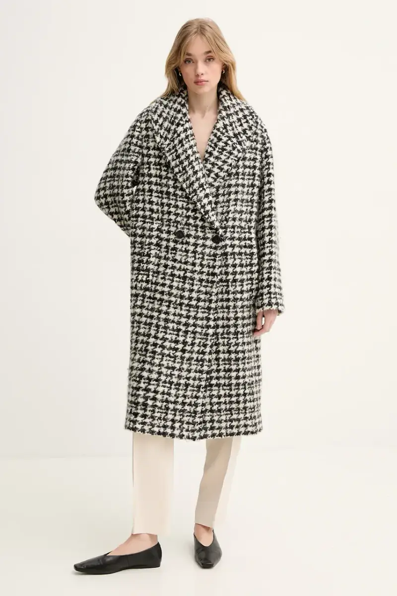 cappotto con aggiunta di lana donna colore nero WP137WYRA