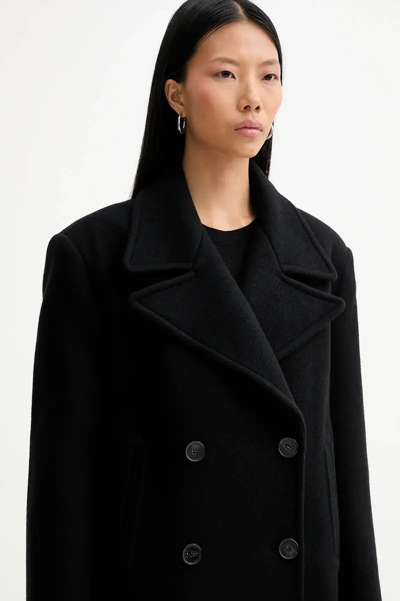 cappotto con lana WM137CARIBE colore nero CARIBE miniatura 4