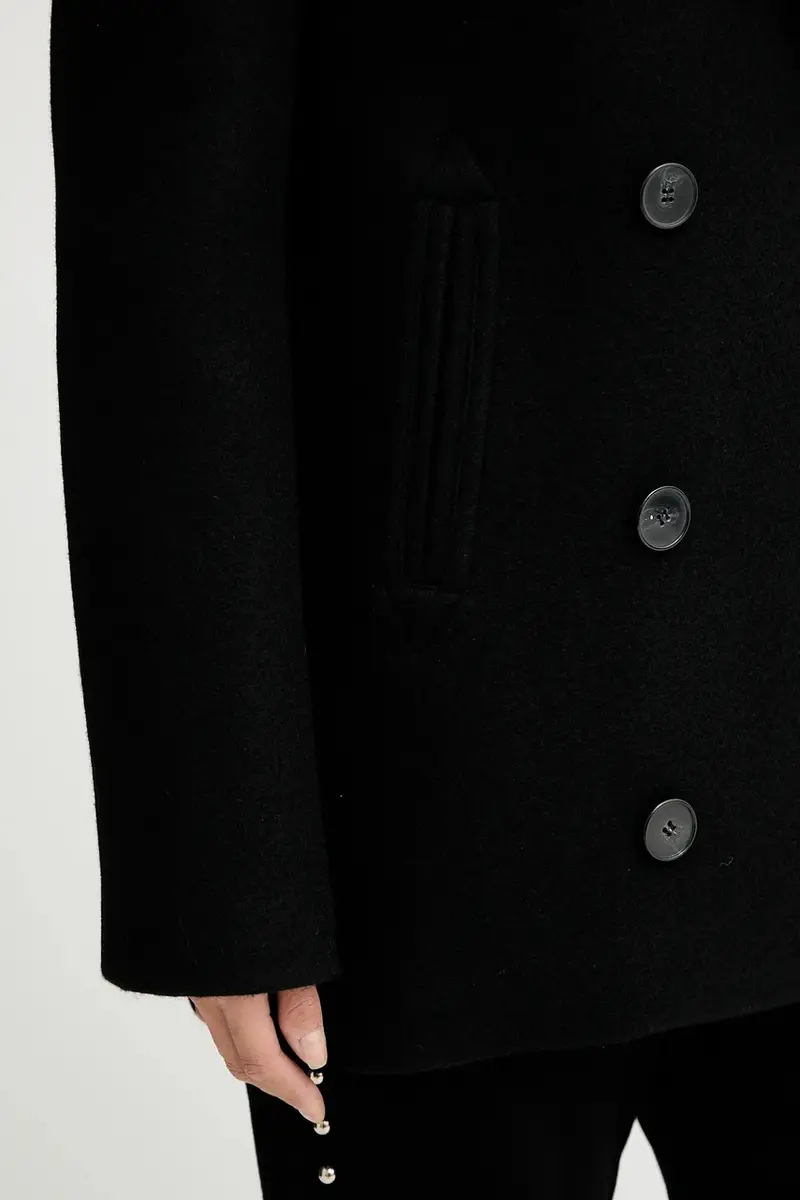 cappotto con lana WM137CARIBE colore nero CARIBE miniatura 5