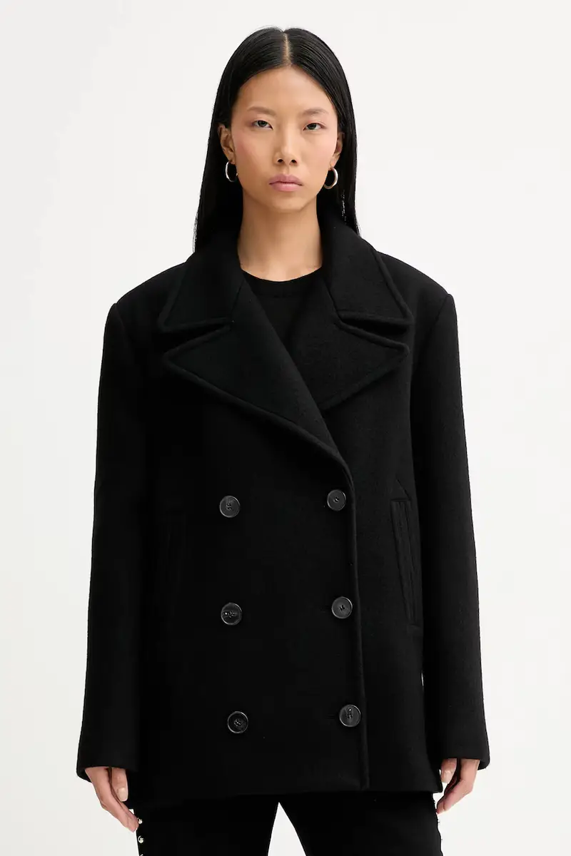 cappotto con lana WM137CARIBE colore nero CARIBE