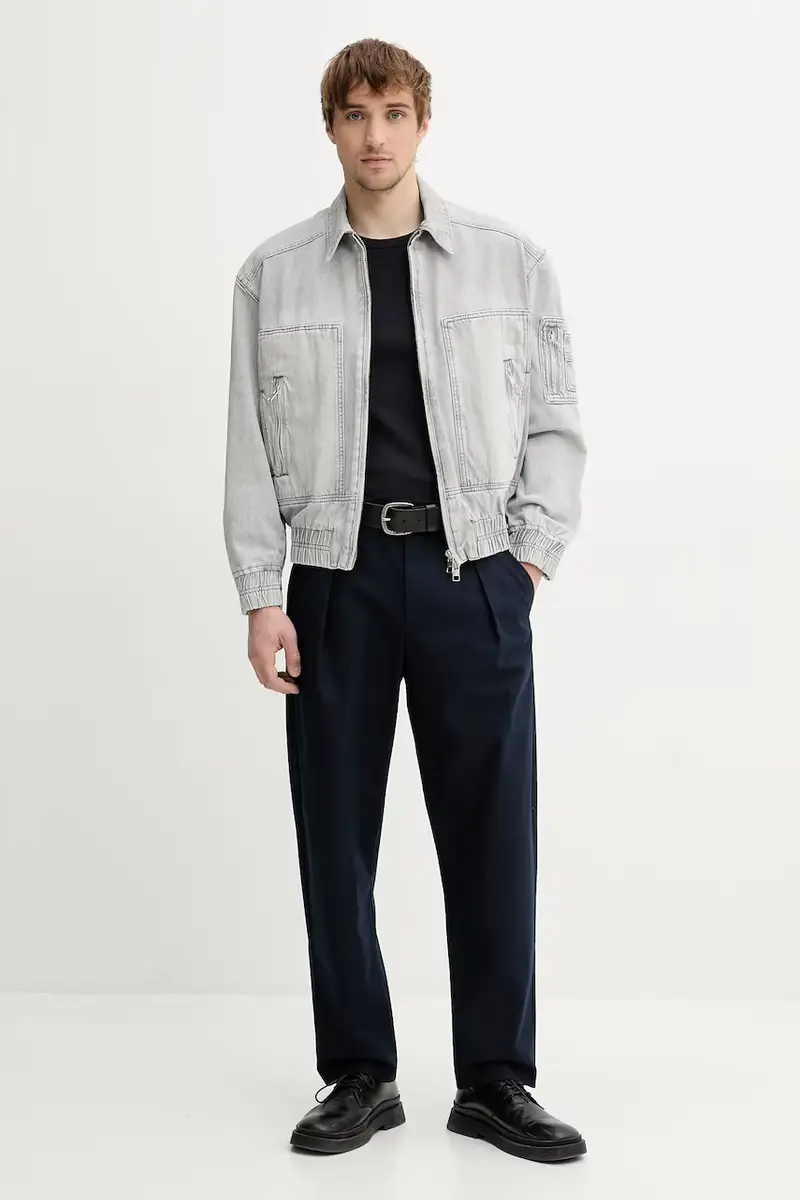 giacca di jeans colore grigio MP07AKSEL miniatura 2