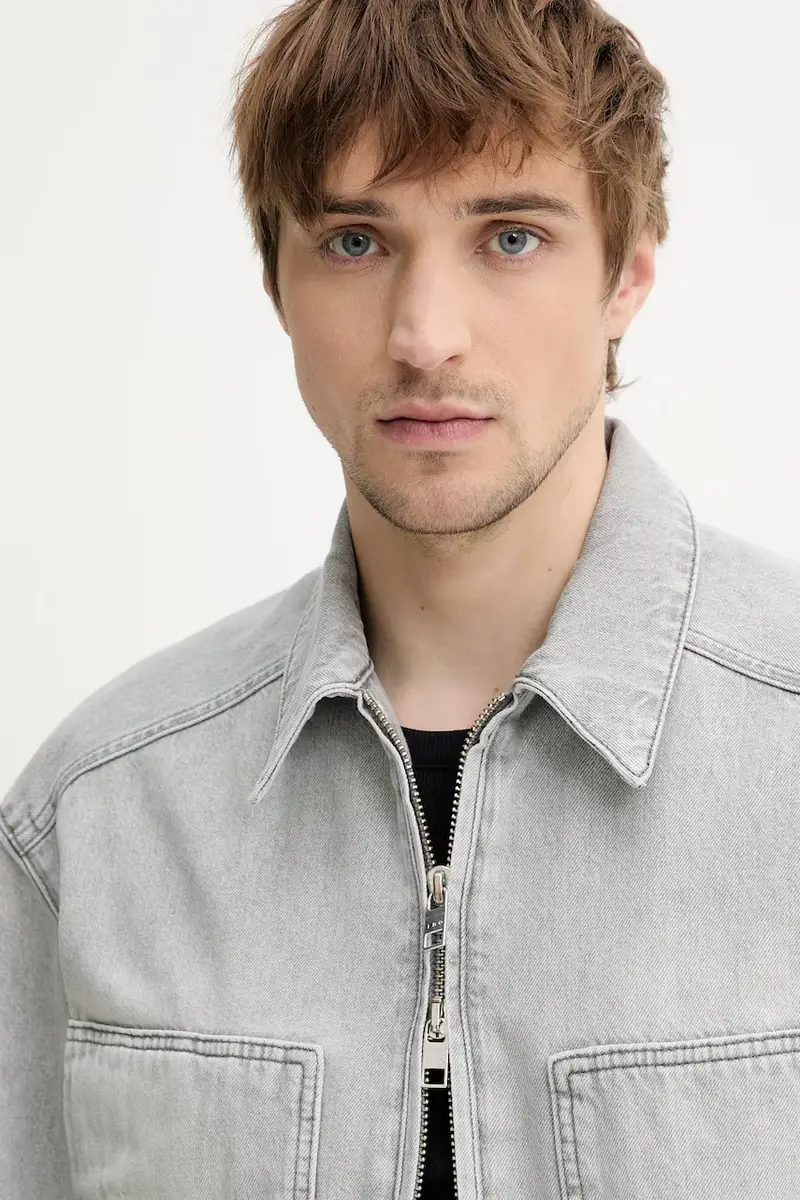 giacca di jeans colore grigio MP07AKSEL miniatura 4