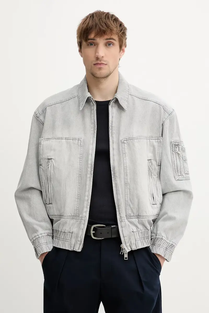 giacca di jeans colore grigio MP07AKSEL