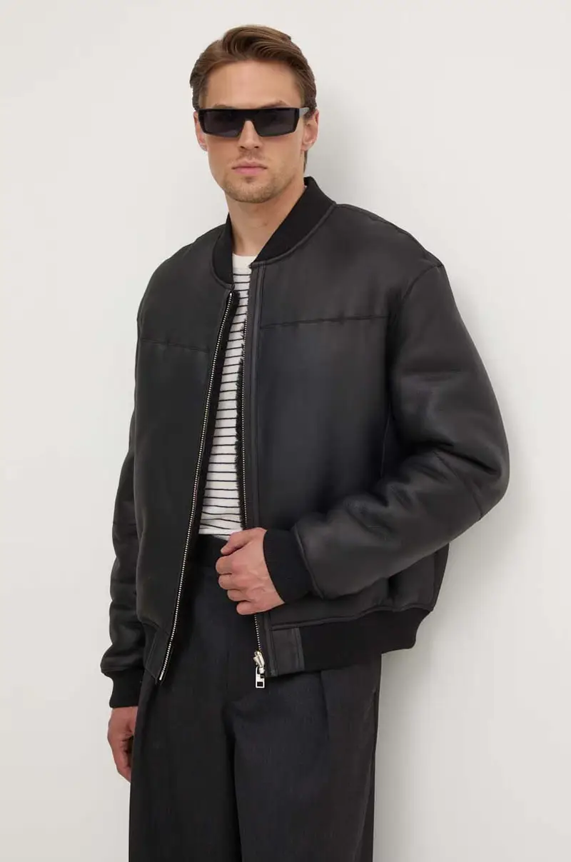 giacca in pelle duble face colore nero MP137MIEKO