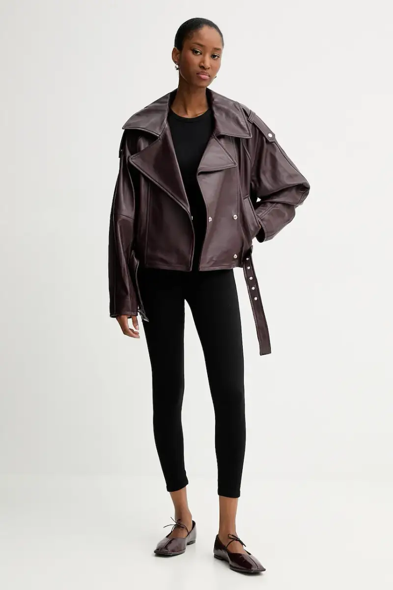 giacca in pelle WM137YURIA YURIA Granata miniatura 2