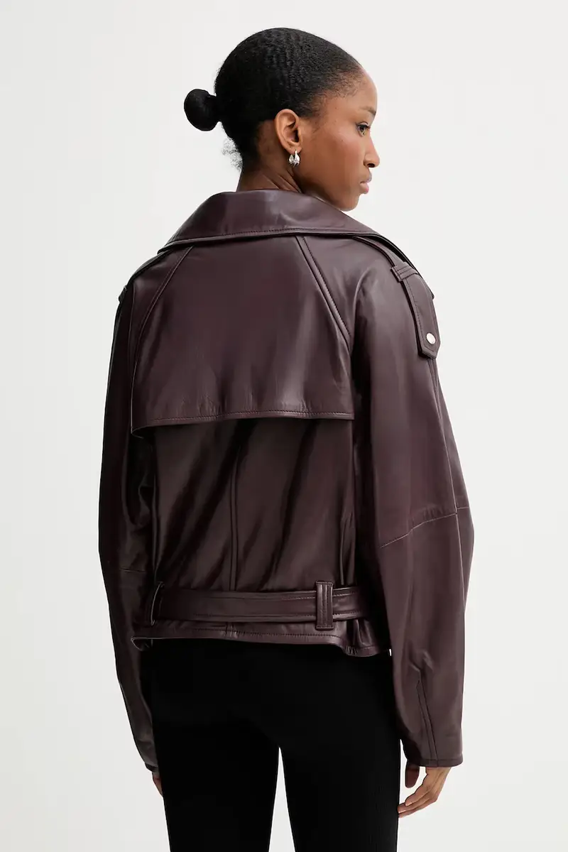 giacca in pelle WM137YURIA YURIA Granata miniatura 3