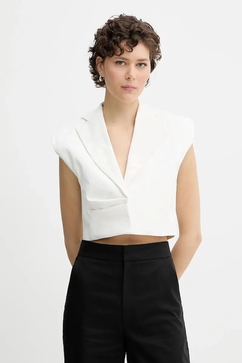 gilè in cotone colore bianco WM07BALNY