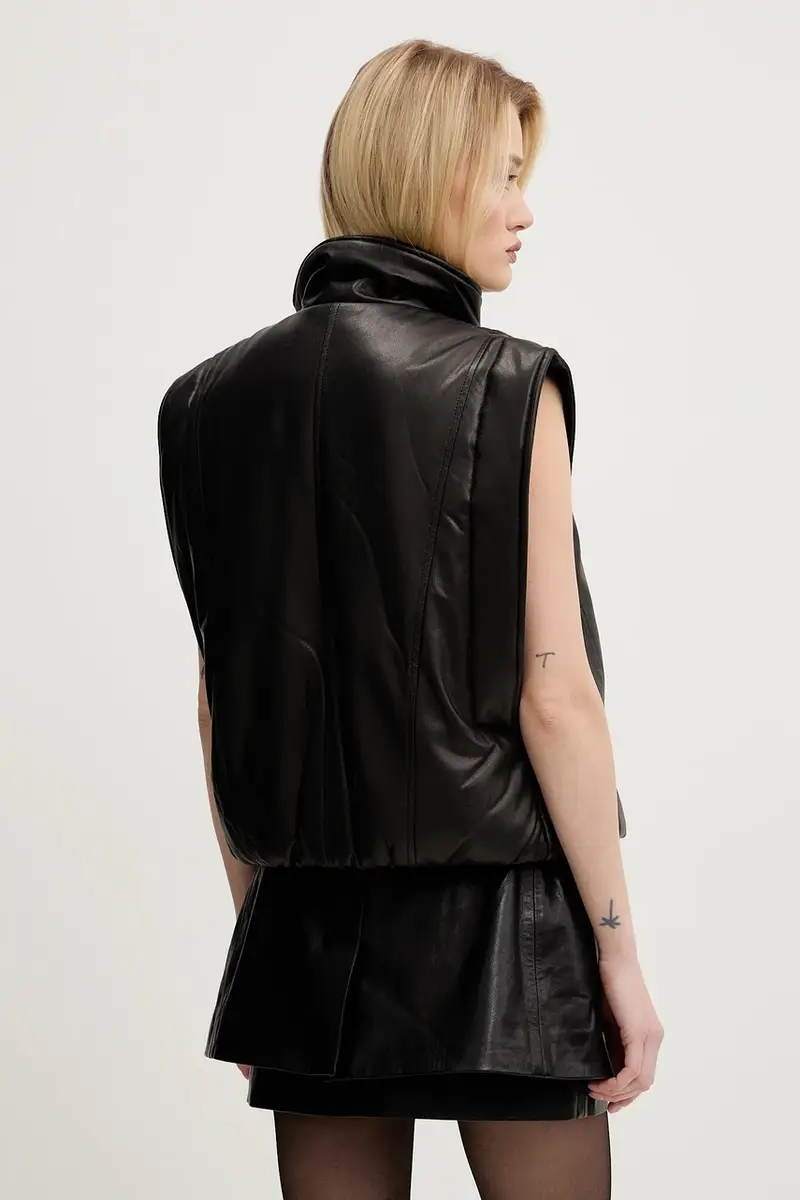 gilè in pelle donna colore nero WP137DARIO miniatura 3