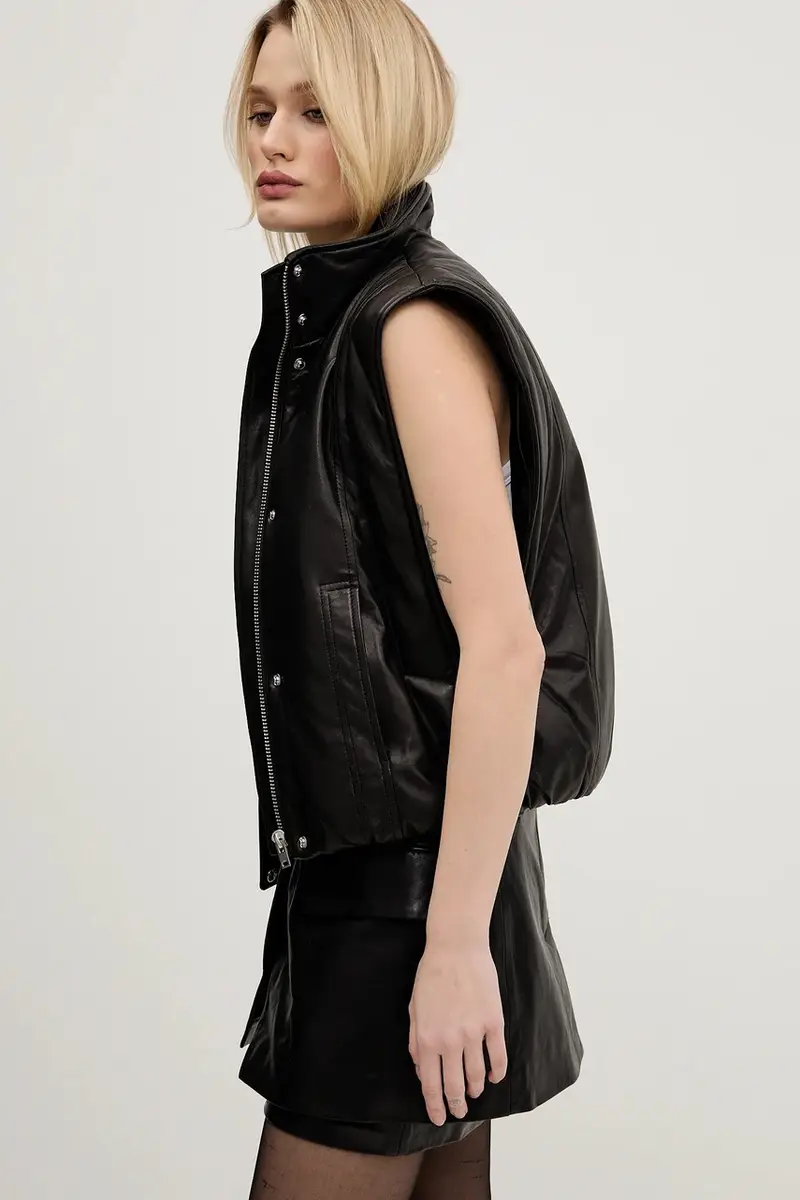 gilè in pelle donna colore nero WP137DARIO miniatura 4