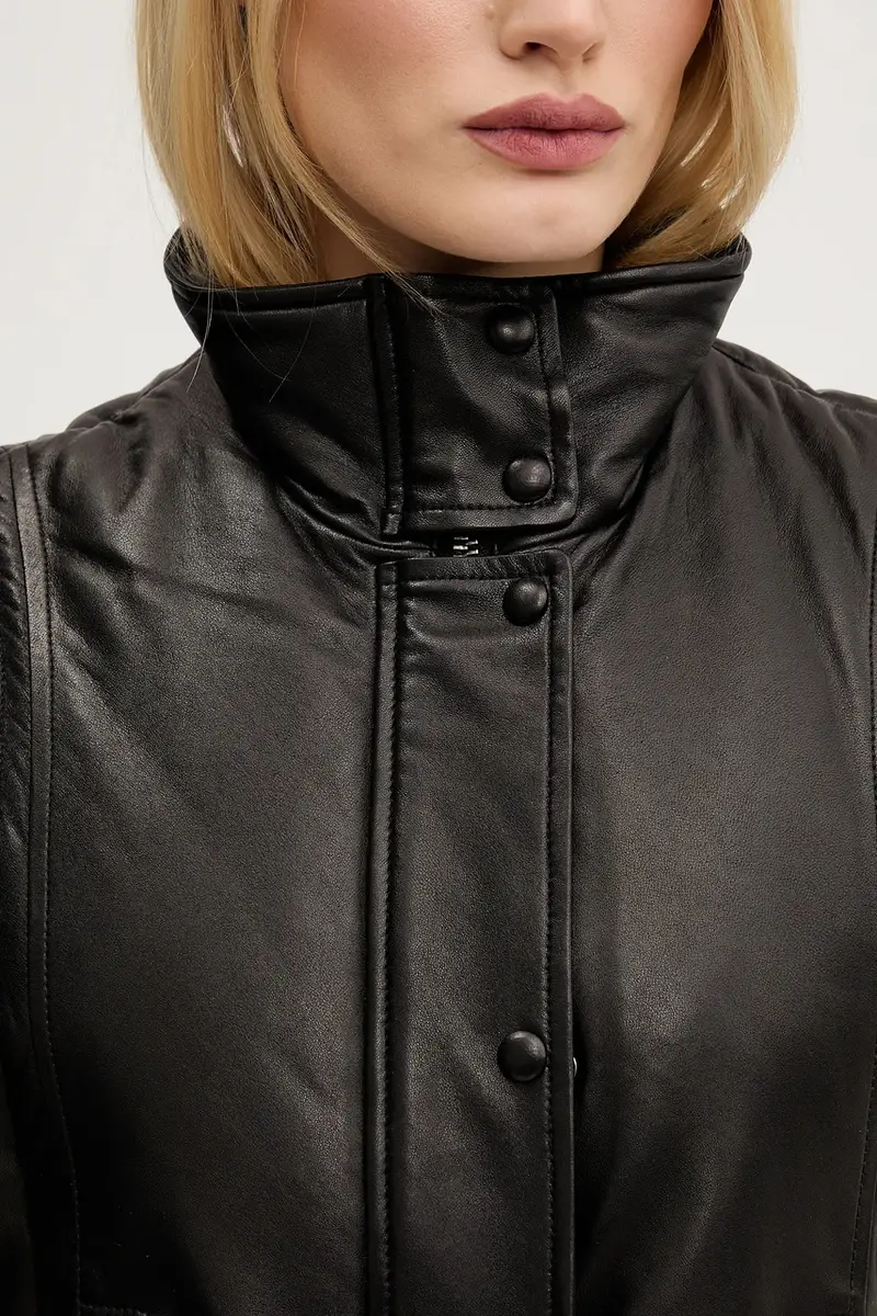 gilè in pelle donna colore nero WP137DARIO miniatura 5