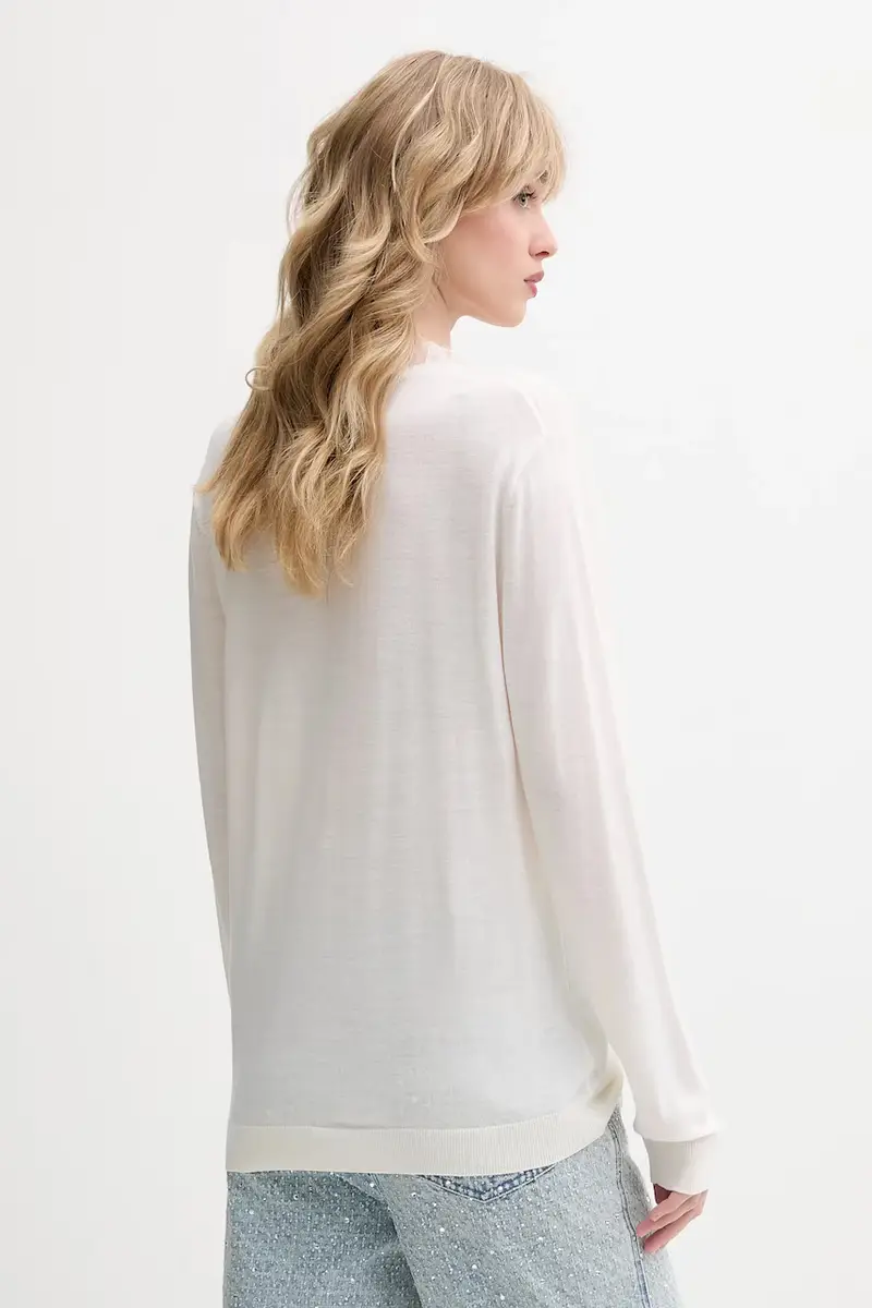 maglione in lana colore nero Beige miniatura 3