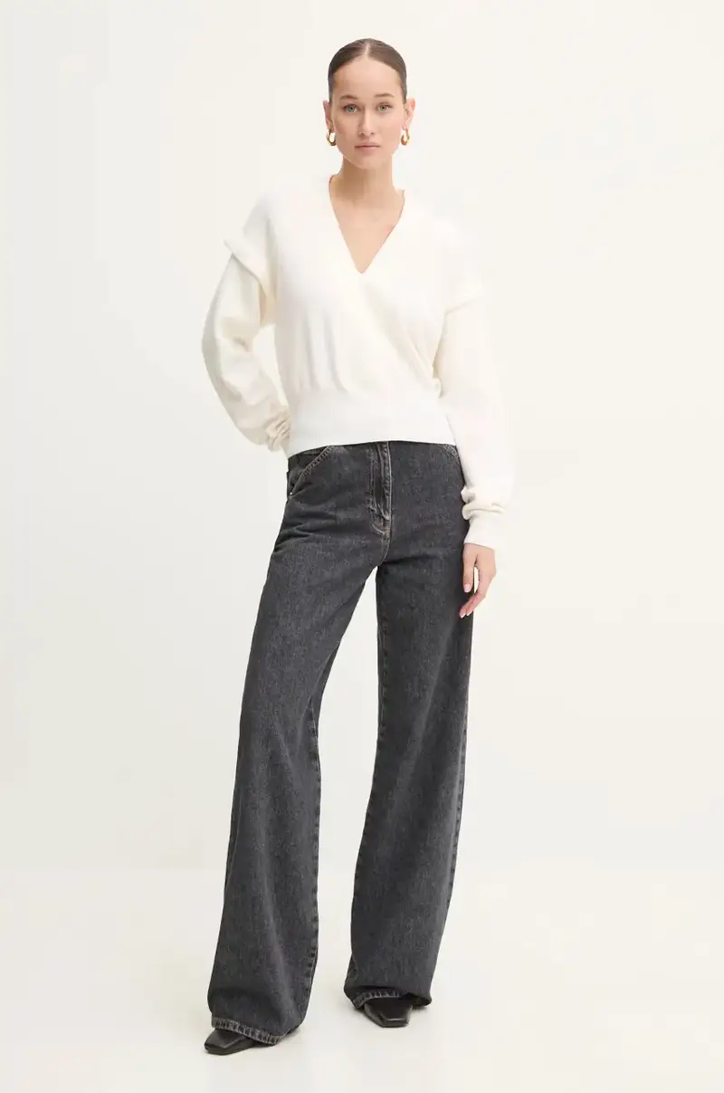 maglione in lana donna colore beige WM12AZURA miniatura 2