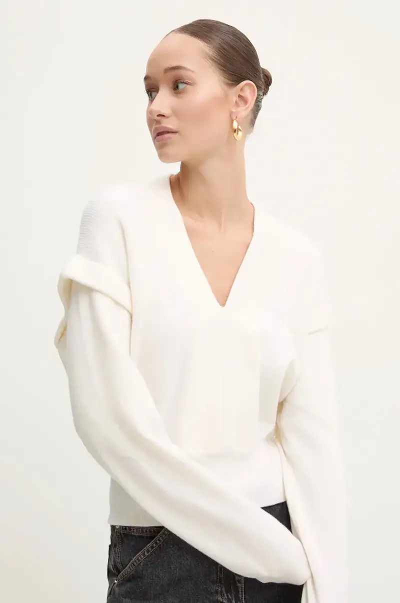 maglione in lana donna colore beige WM12AZURA miniatura 4