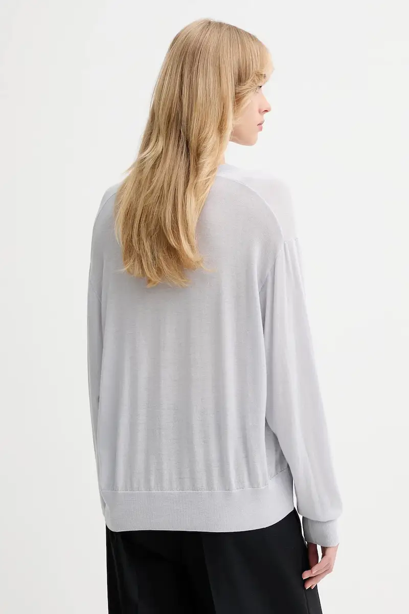 maglione in lana donna colore grigio WP12HARU miniatura 3