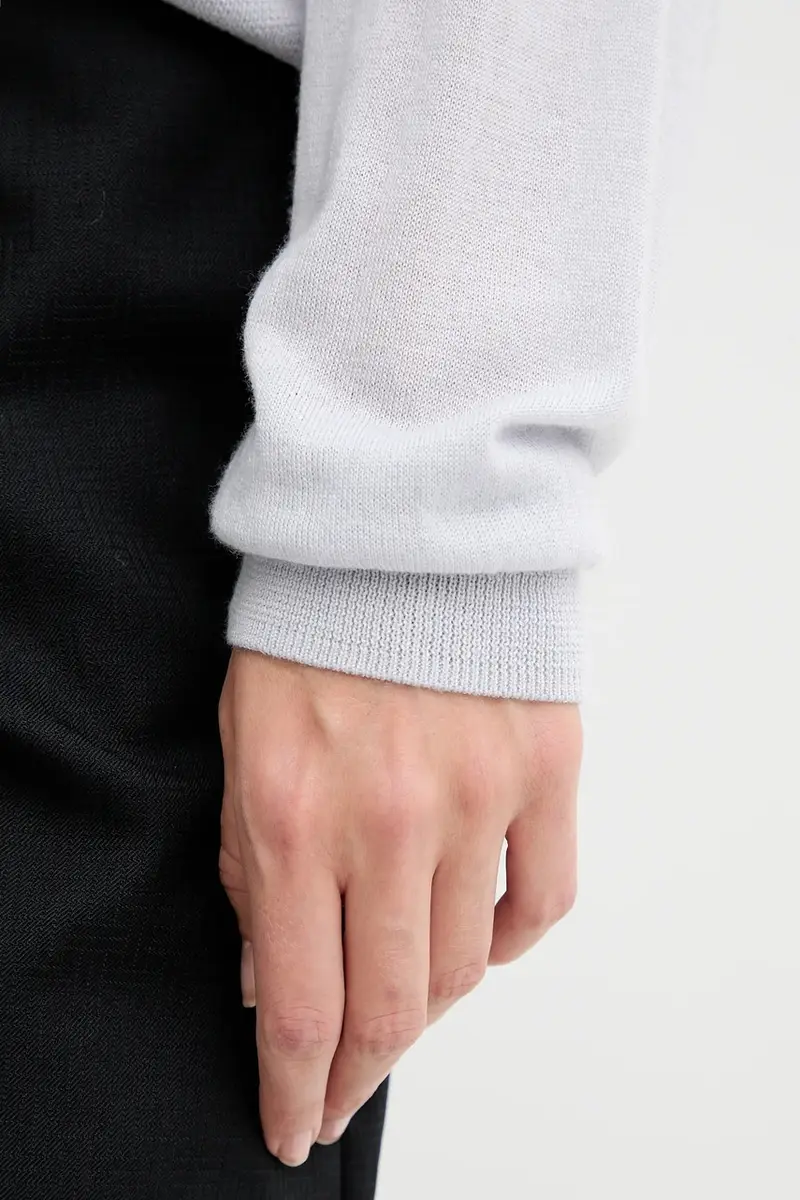 maglione in lana donna colore grigio WP12HARU miniatura 5