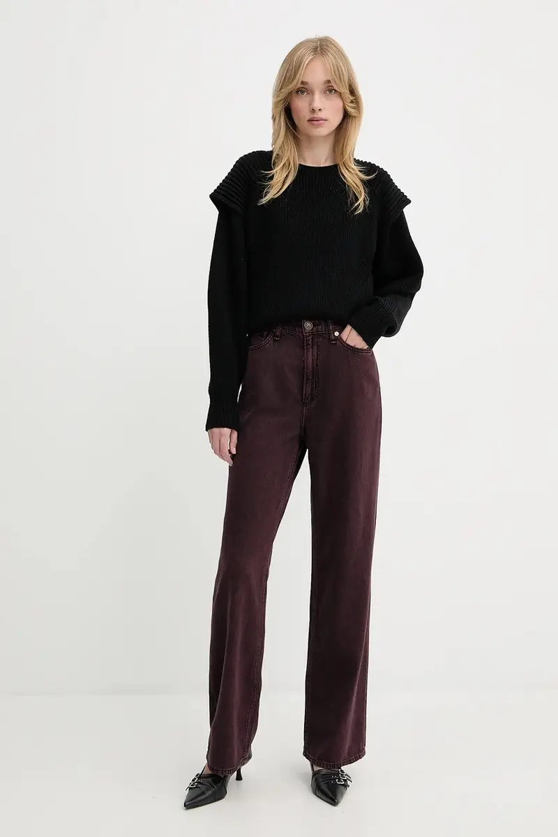 maglione in lana donna colore nero WF12AHANU miniatura 2