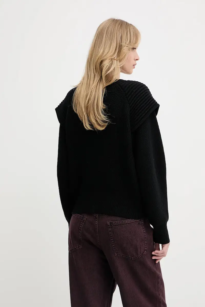 maglione in lana donna colore nero WF12AHANU miniatura 3