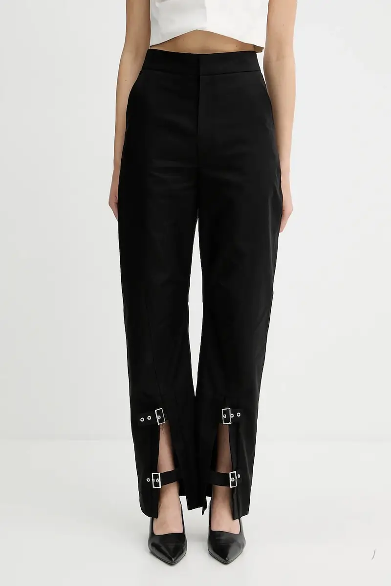 pantaloni in cotone donna colore nero WM23MALLIA