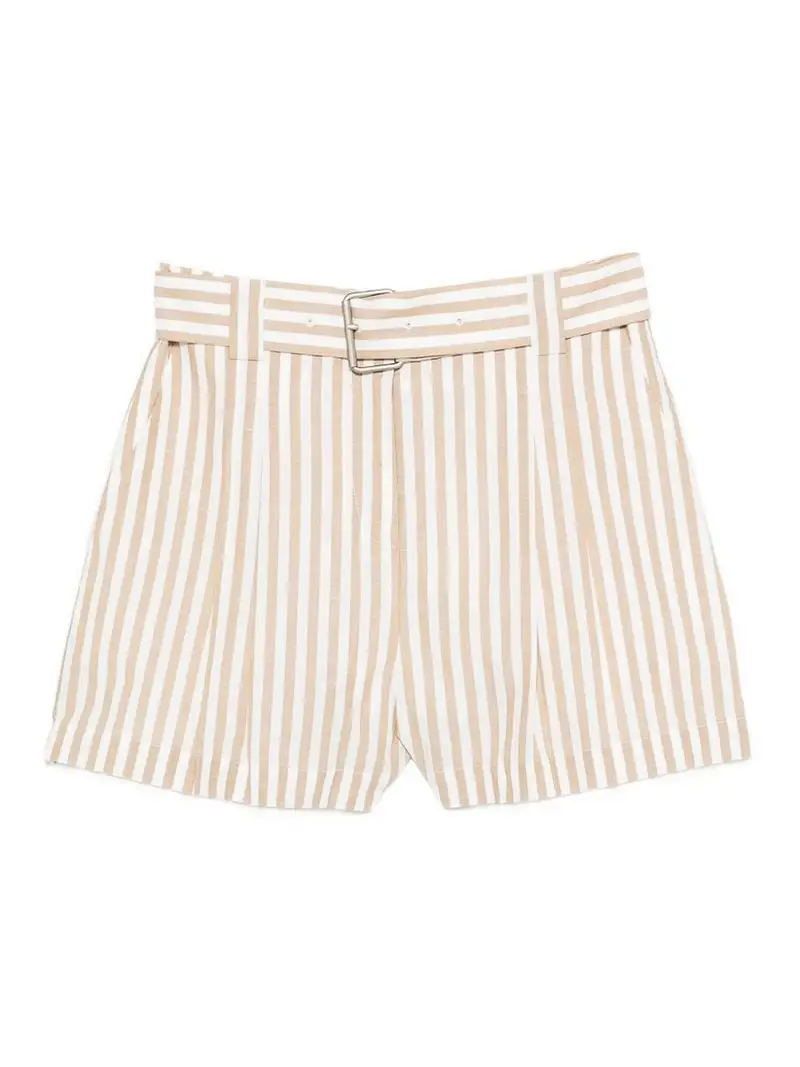 Shorts in cotone a righe Anemone Beige