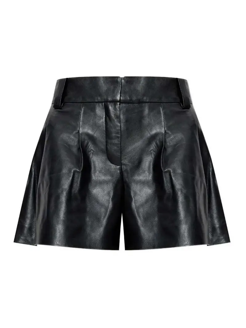 Shorts in pelle Nero