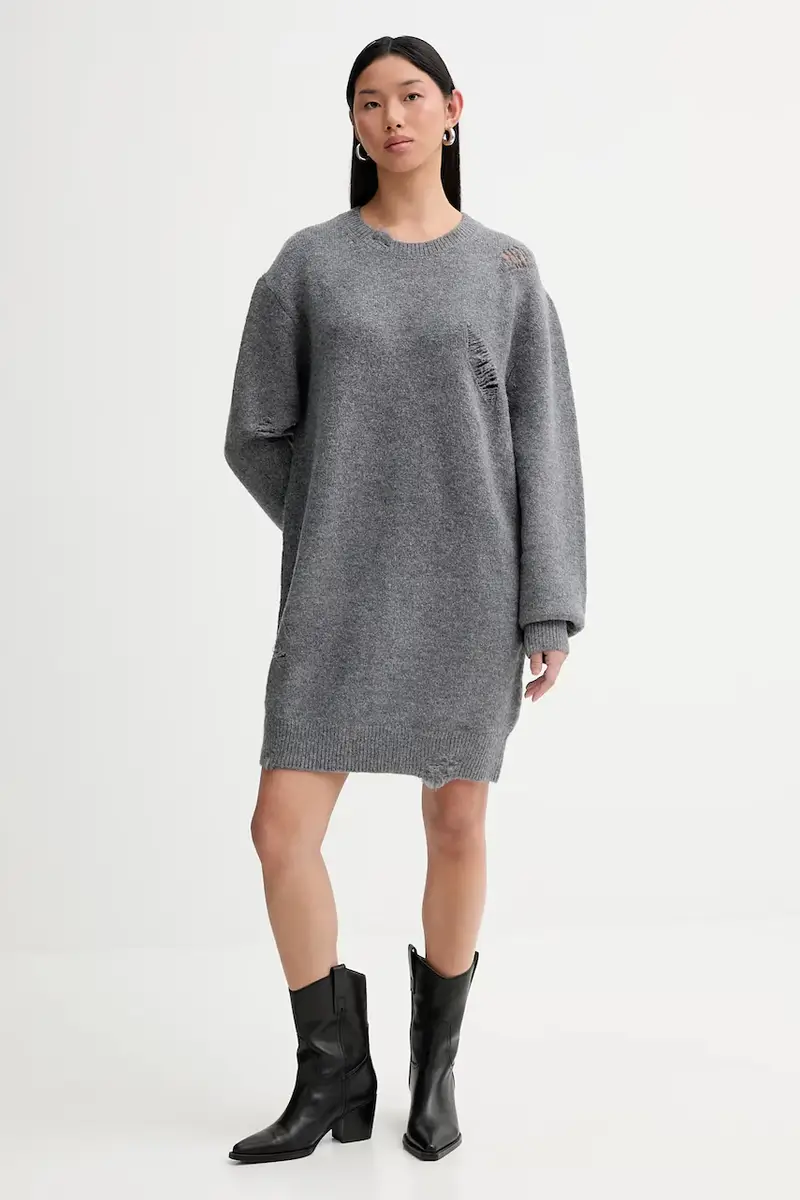 vestito con lana WM33TONINA Grigio miniatura 2