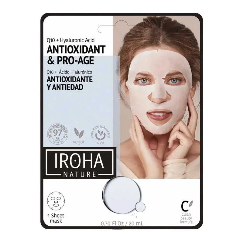 Iroha Nature - 1 maschera viso tessuto intensiva antiossidante e anti-età