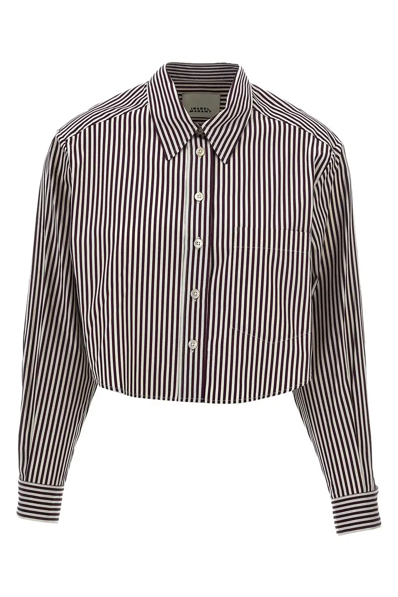 Camicia Cropped 'Fleora' Bordeaux