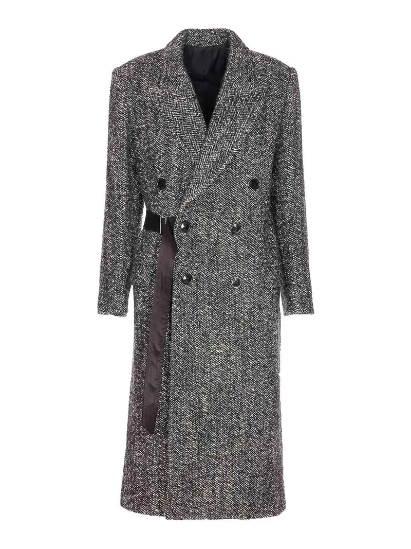 Cappotto ebayane nero ed ecru Grigio