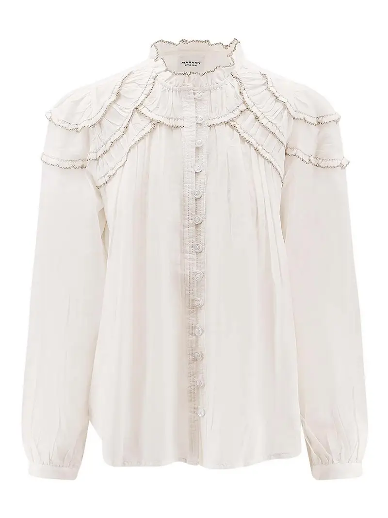 Camicia Christa In Cotone Biologico E Viscosa Bianco