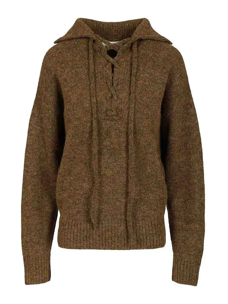 Maglione allacciato Marrone