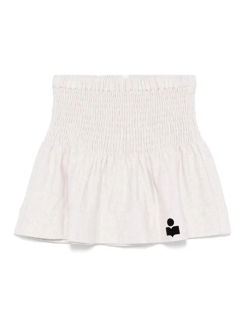 Minigonna svasata color écru Beige