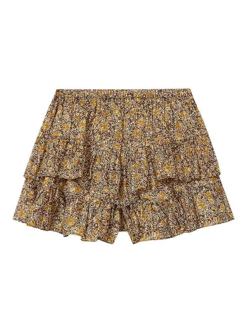 Shorts in cotone multicolore Marrone Chiaro