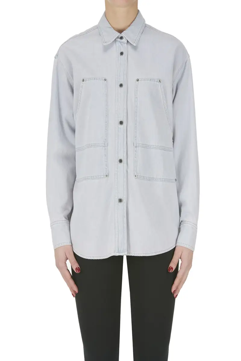 Giacca camicia in denim Denim Chiaro