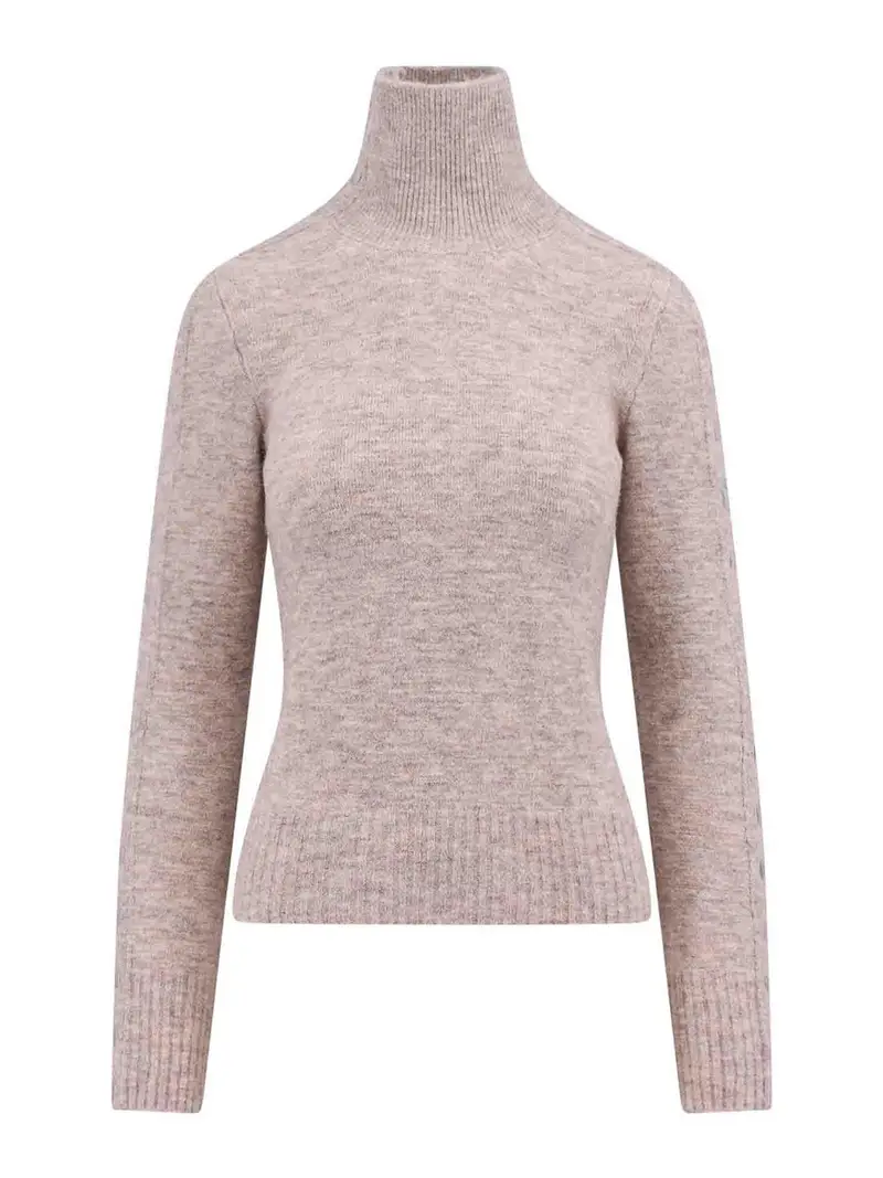 Maglia in misto alpaca con bottoni in metallo Beige